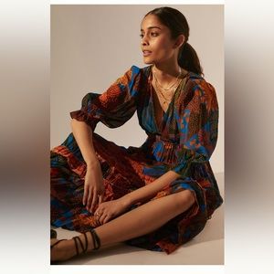 Farm rio Puff Sleeve Maxi dress XS
